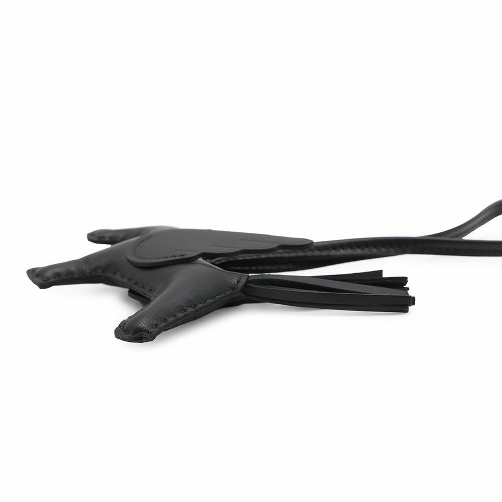 エルメス バッグチャーム ロデオPM ペガサス ブラック ラムスキン K刻印 黒 ソーブラック