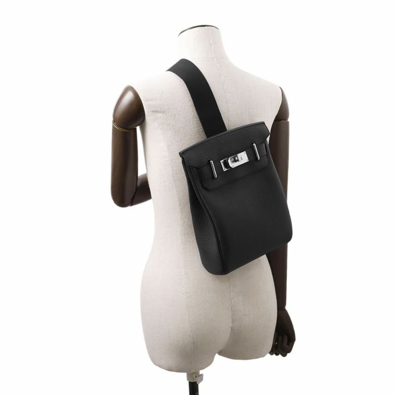 エルメス ボディバッグ ケリー アッカドPM ブラック/シルバー金具 トゴ W刻印 メンズ 黒