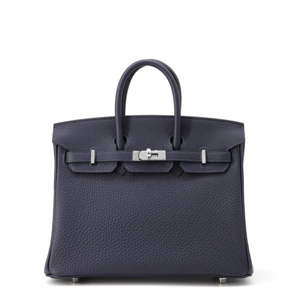 エルメス バーキン25 ブルーニュイ/シルバー金具 トゴ W刻印 HERMES Birkin ハンドバッグ