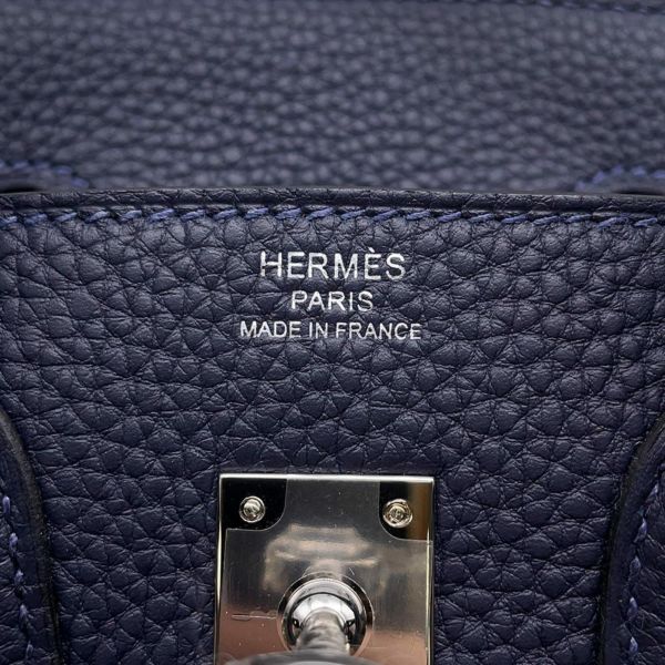 エルメス バーキン25 ブルーニュイ/シルバー金具 トゴ W刻印 HERMES Birkin ハンドバッグ