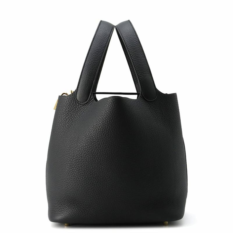 エルメス ハンドバッグ ピコタンロックMM ブラック/ゴールド金具 トリヨンクレマンス K刻印 黒