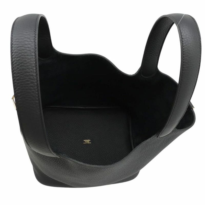 エルメス ハンドバッグ ピコタンロックMM ブラック/ゴールド金具 トリヨンクレマンス K刻印 黒