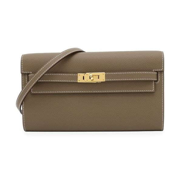 エルメス ケリーウォレット ロング トゥーゴー エトゥープ/ゴールド金具 エプソン K刻印