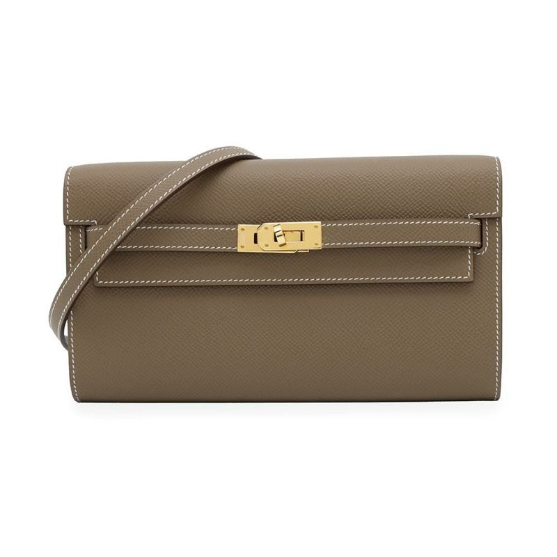 エルメス ケリーウォレット ロング トゥーゴー エトゥープ/ゴールド金具 エプソン K刻印