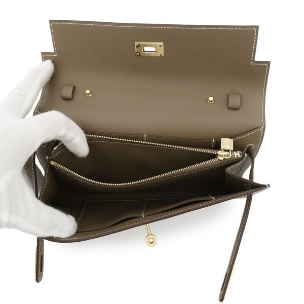 エルメス ケリーウォレット ロング トゥーゴー エトゥープ/ゴールド金具 エプソン K刻印