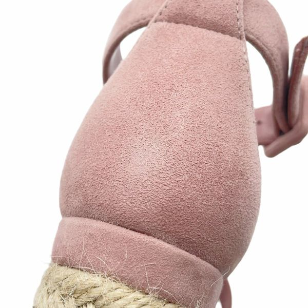 エルメス サンダル エルダ エスパドリーユ レザー ベロア レディースサイズ37 HERMES 靴