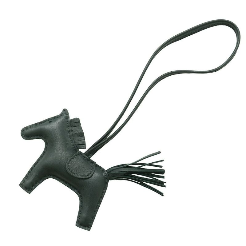 エルメス バッグチャーム ロデオ PM ヴェールシプレ ラムスキン D刻印 HERMES