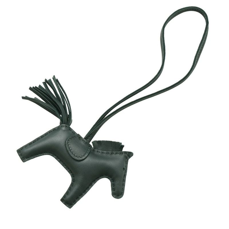 エルメス バッグチャーム ロデオ PM ヴェールシプレ ラムスキン D刻印 HERMES