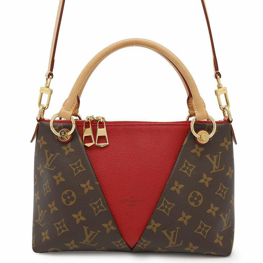 ルイヴィトン ハンドバッグ モノグラム VトートBB M43966 LOUIS VUITTON 2way レッド