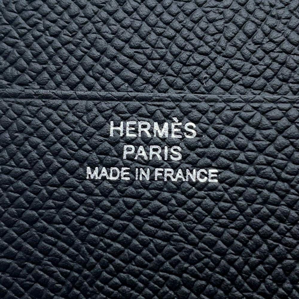 エルメス 三つ折り財布 ベアンコンビネ モノクローム ブラック/ブラック金具 エプソン B刻印 黒