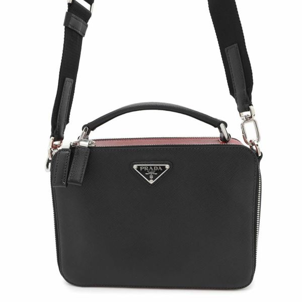 プラダ ハンドバッグ ブリック サフィアーノレザー 2VH069 PRADA 2way 黒