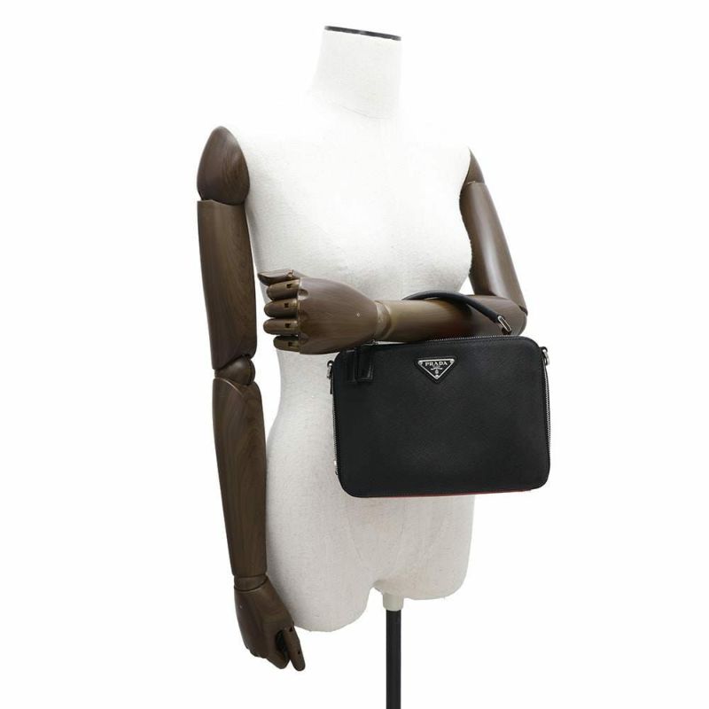 プラダ ハンドバッグ ブリック サフィアーノレザー 2VH069 PRADA 2way 黒