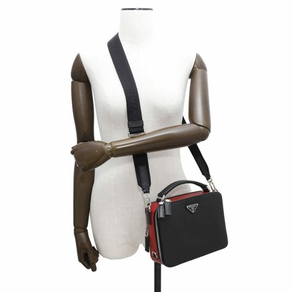 プラダ ハンドバッグ ブリック サフィアーノレザー 2VH069 PRADA 2way 黒