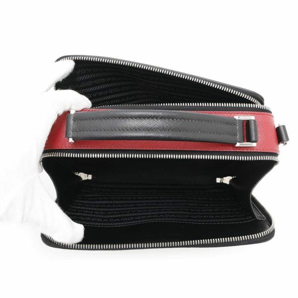 プラダ ハンドバッグ ブリック サフィアーノレザー 2VH069 PRADA 2way 黒