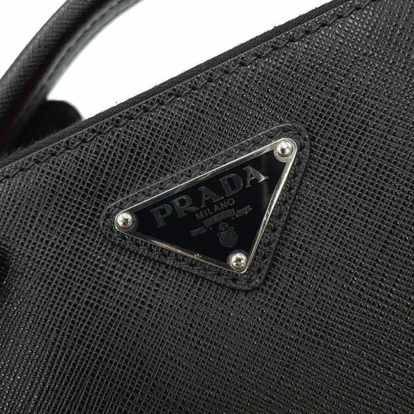 プラダ ハンドバッグ ブリック サフィアーノレザー 2VH069 PRADA 2way 黒