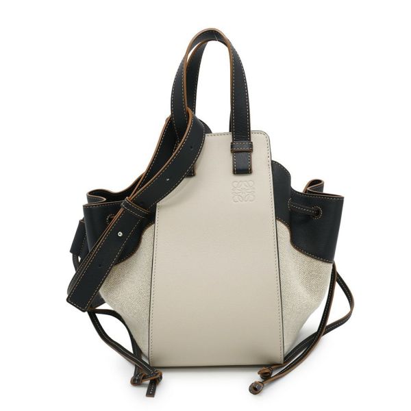 ロエベ ハンドバッグ ハンモック スモール リネン レザー A538Z95X09 LOEWE 2way 黒