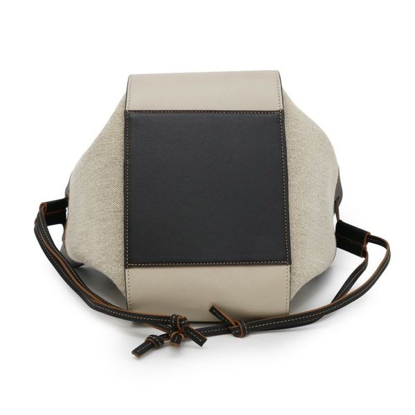 ロエベ ハンドバッグ ハンモック スモール リネン レザー A538Z95X09 LOEWE 2way 黒
