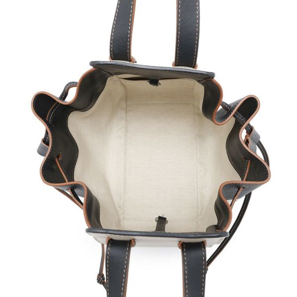 ロエベ ハンドバッグ ハンモック スモール リネン レザー A538Z95X09 LOEWE 2way 黒