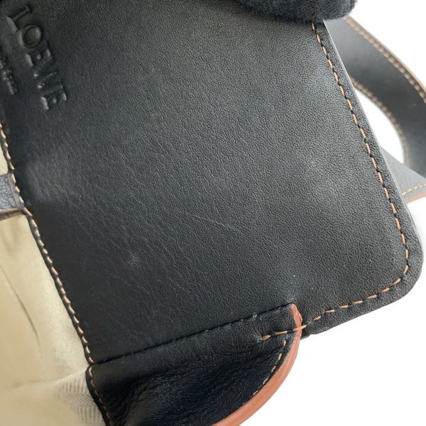 ロエベ ハンドバッグ ハンモック スモール リネン レザー A538Z95X09 LOEWE 2way 黒