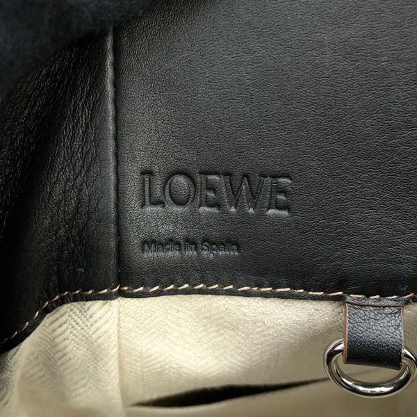 ロエベ ハンドバッグ ハンモック スモール リネン レザー A538Z95X09 LOEWE 2way 黒