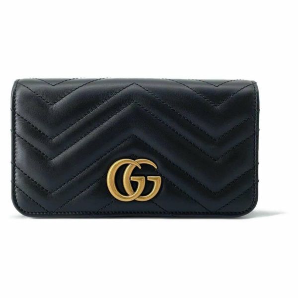 グッチ チェーンショルダーバッグ GGマーモント キルティング ミニ 488426 GUCCI バッグ 黒