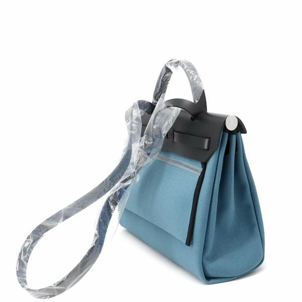 エルメス エールバッグジップPM ブラック/ニューブルージーン/シルバー金具 トワルオフィシエ/ヴァッシュハンター W刻印