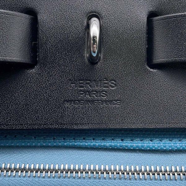 エルメス エールバッグジップPM ブラック/ニューブルージーン/シルバー金具 トワルオフィシエ/ヴァッシュハンター W刻印