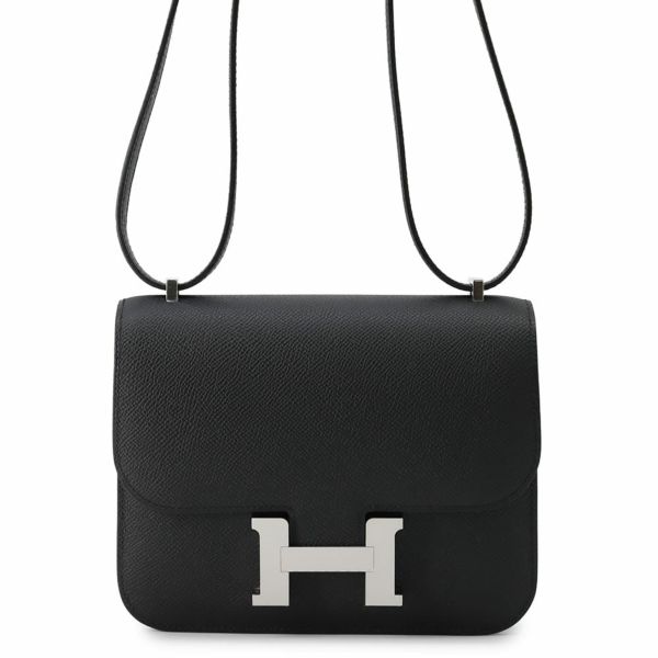 エルメス ミニ コンスタンス3 ミロワール ブラック/シルバー金具 エプソン W刻印 黒