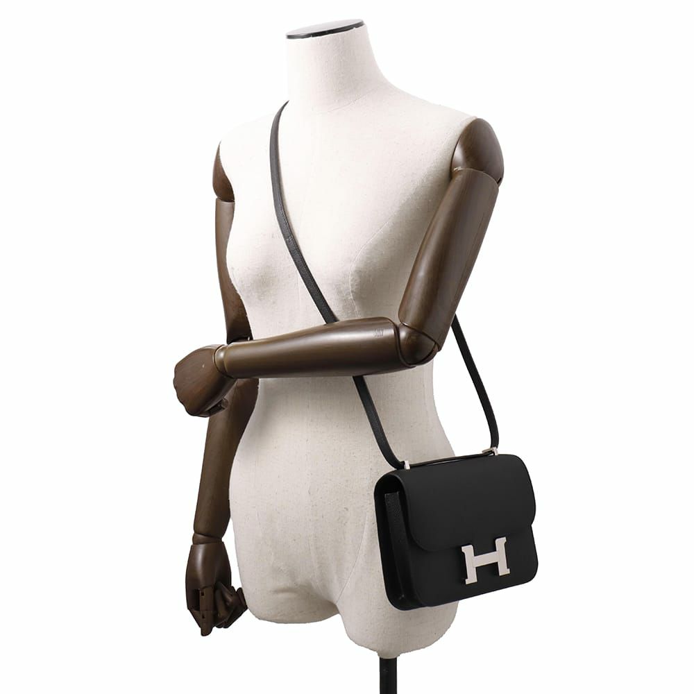 エルメス ミニ コンスタンス3 ミロワール ブラック/シルバー金具 エプソン W刻印 黒