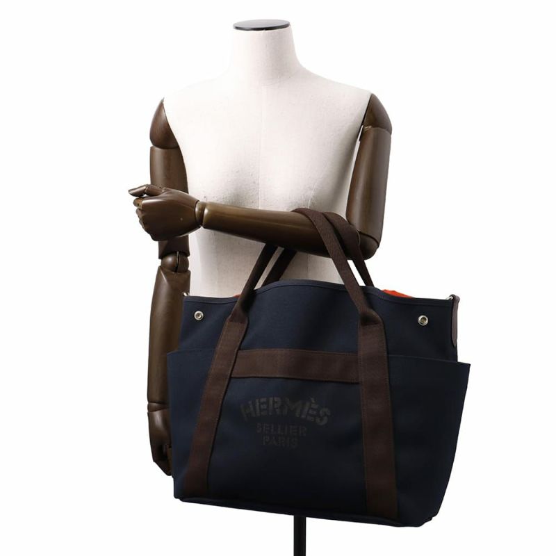 エルメス サックドパンサージュ グルーム SAC DE PANSAGE GROOM ネイビー/フー A刻印 2wayショルダーバッグ