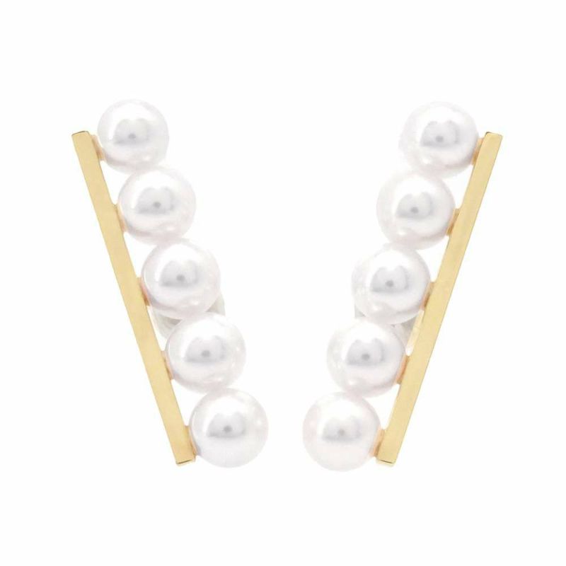 タサキ ピアス バランス プラス あこや真珠 K18YGイエローゴールド E-3842-18KSG TASAKI