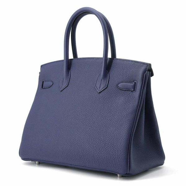 エルメス バーキン30 ブルーネイビー/シルバー金具 トゴ B刻印 HERMES Birkin ハンドバッグ