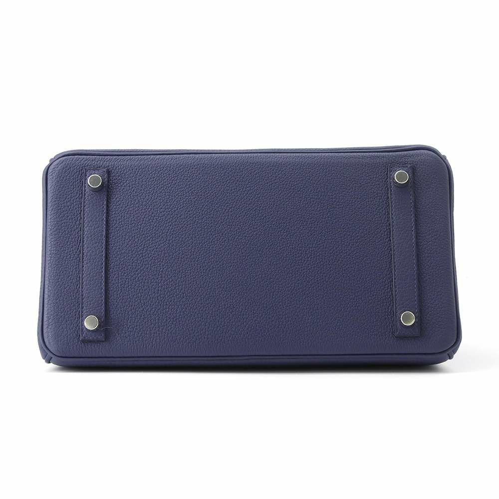 エルメス バーキン30 ブルーネイビー/シルバー金具 トゴ B刻印 HERMES Birkin ハンドバッグ