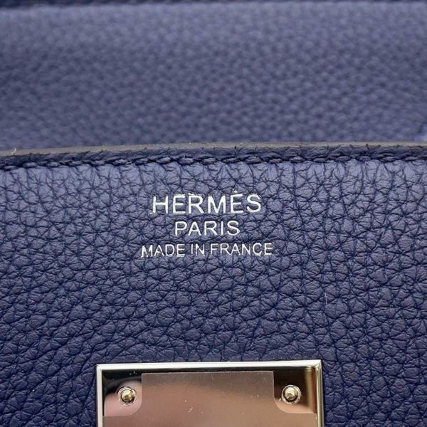 エルメス バーキン30 ブルーネイビー/シルバー金具 トゴ B刻印 HERMES Birkin ハンドバッグ