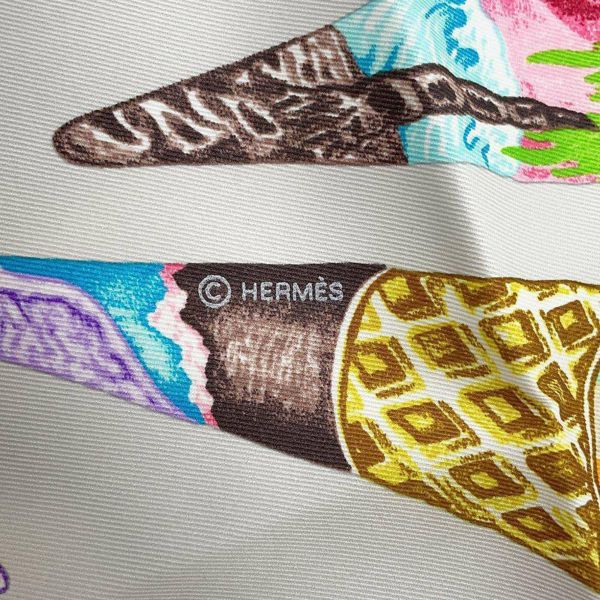 エルメス スカーフ カレ70 ファニー・アイスクリーム FUNNY ICE CREAM HERMES シルク 2024春夏