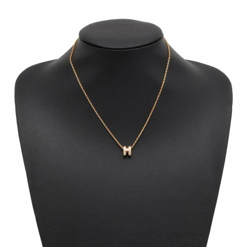 エルメス ネックレス ミニ・ポップアッシュ マロングラッセ/ゴールド金具 アクセサリー ポップH
