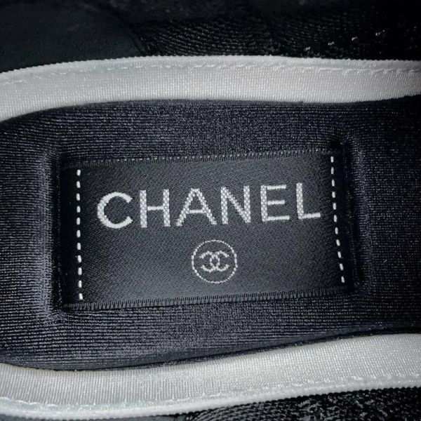 シャネル スニーカーココマーク ニット レディースサイズ36 G35549 CHANEL 靴 黒 白