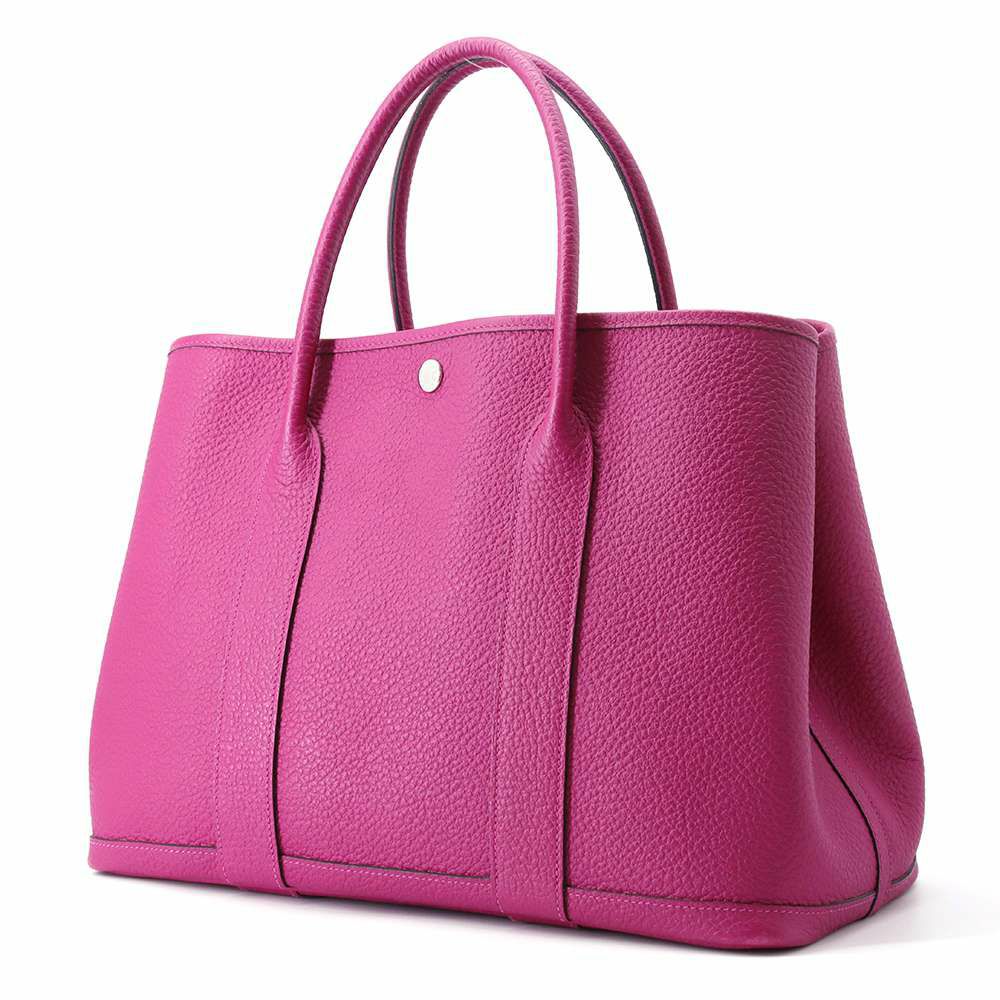 エルメス トートバッグ ガーデンパーティPM ローズパープル/シルバー金具 カントリー D刻印