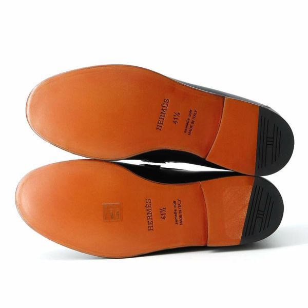 エルメス モカシン デスタン カーフレザー/トワルH メンズサイズ41 1/2 HERMES 靴 黒