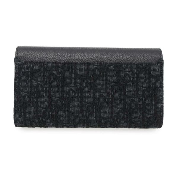 クリスチャン・ディオール 長財布 オブリーク サドル ロングウォレット ジャカード 2ADBC321YKS Christian Dior 黒 トロッター