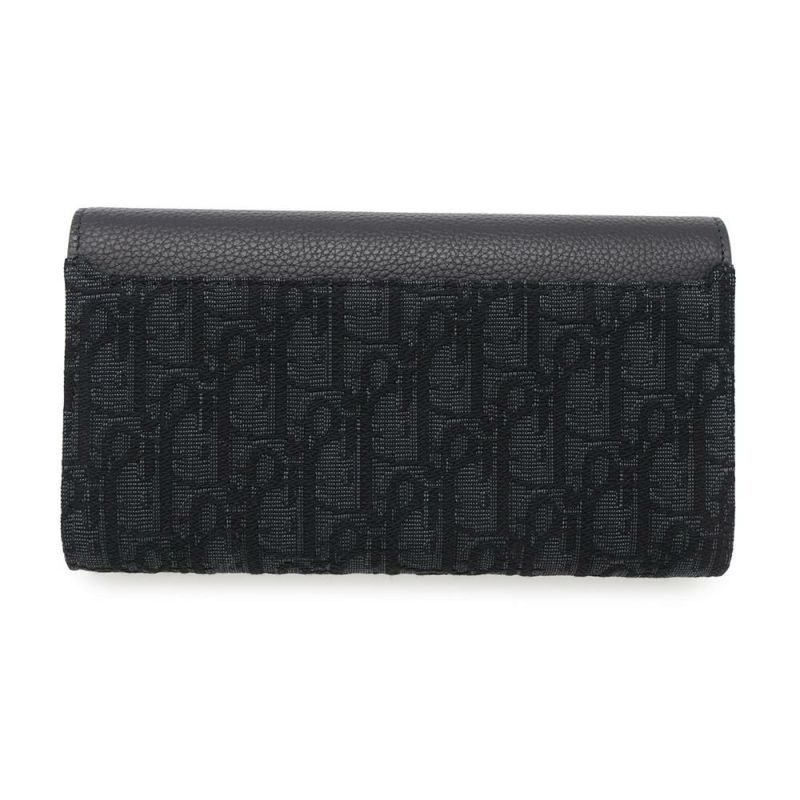 クリスチャン・ディオール 長財布 オブリーク サドル ロングウォレット ジャカード 2ADBC321YKS Christian Dior 黒 トロッター