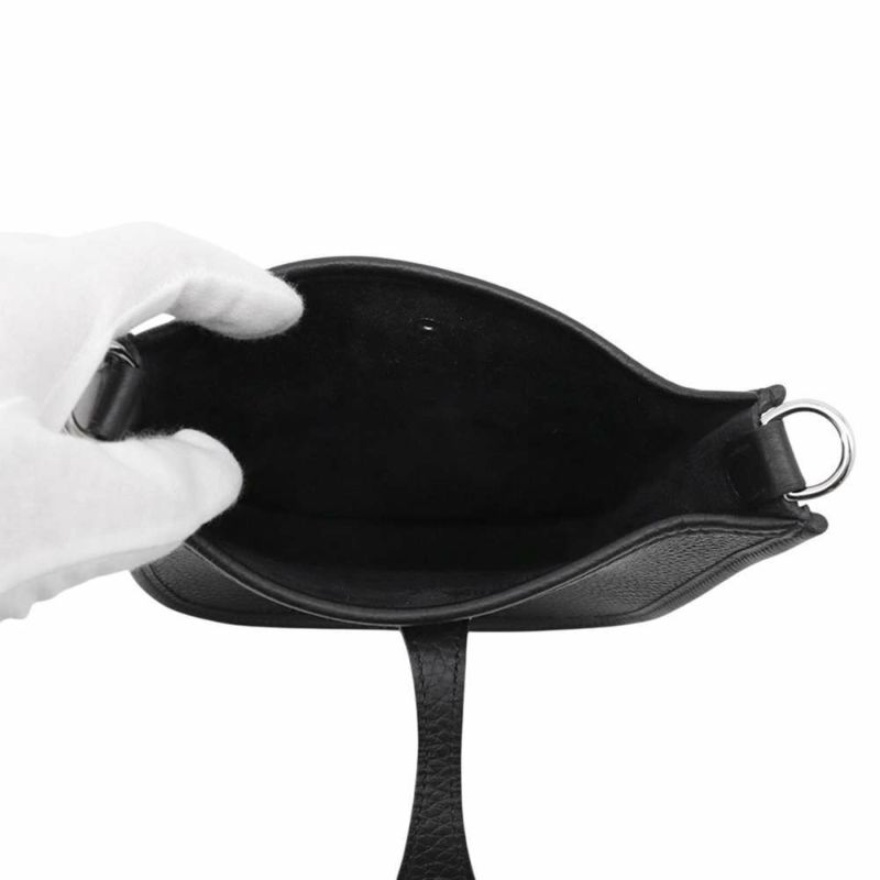 エルメス エブリンTPM アマゾンサングル コルダージュ ブラック/グリミスティ/シルバー金具 トリヨンクレマンス K刻印 黒