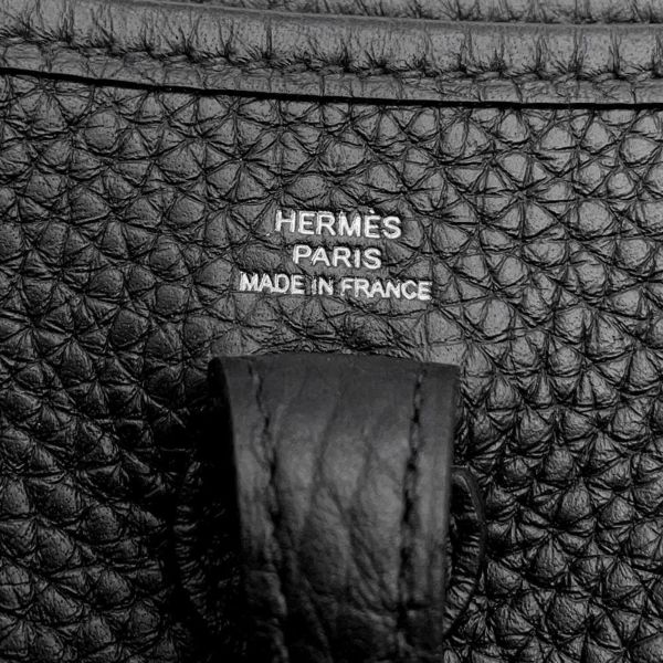 エルメス エブリンTPM アマゾンサングル コルダージュ ブラック/グリミスティ/シルバー金具 トリヨンクレマンス K刻印 黒