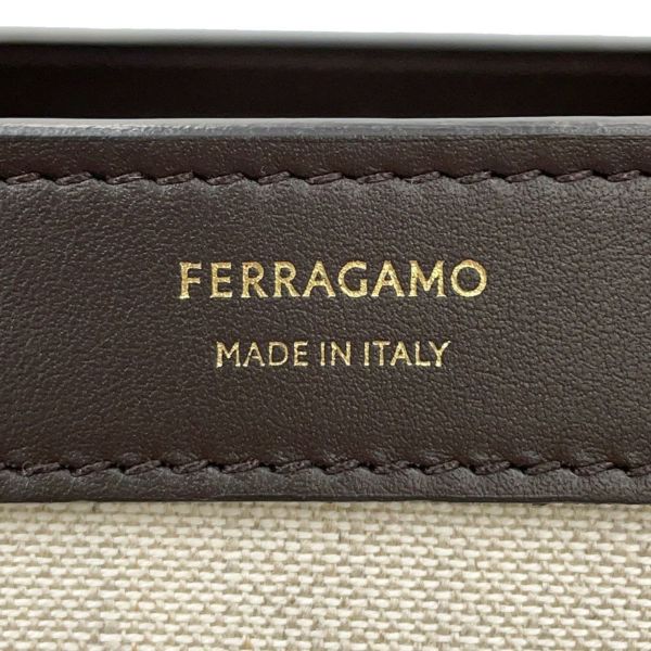 フェラガモ ハンドバッグ ハグ Hug S キャンバス カーフレザー 216377 Ferragamo 2way