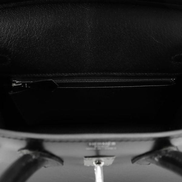 エルメス バーキン25 セリエ ブラック/シルバー金具 ボックスカーフ W刻印 HERMES Birkin ハンドバッグ 黒