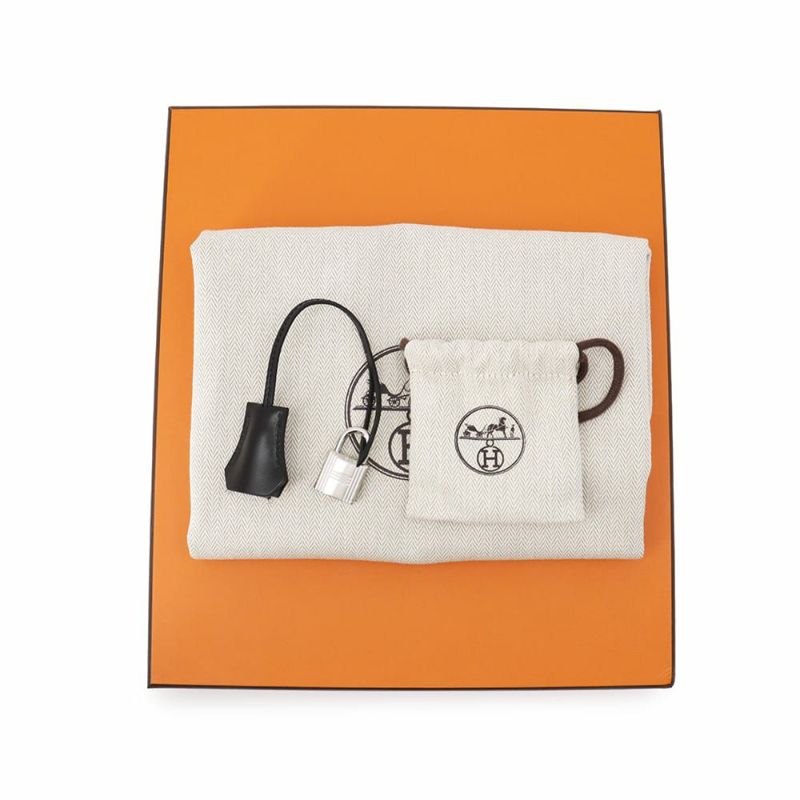 エルメス バーキン25 セリエ ブラック/シルバー金具 ボックスカーフ W刻印 HERMES Birkin ハンドバッグ 黒