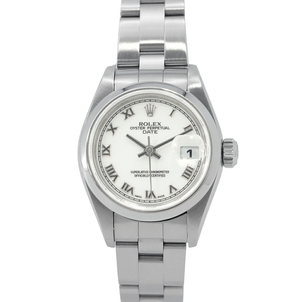 ロレックス オイスターパーペチュアル デイト D番 79160 ROLEX 腕時計 白文字盤 ローマン