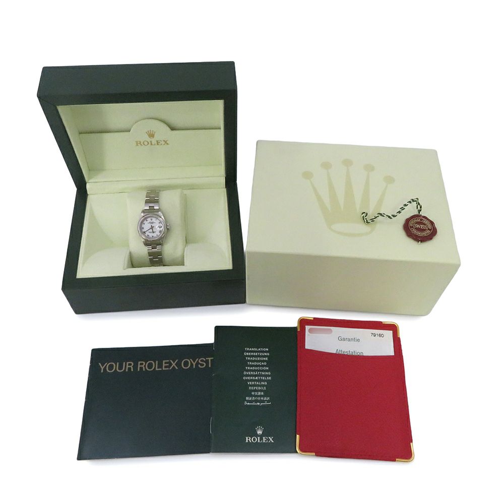 ロレックス オイスターパーペチュアル デイト D番 79160 ROLEX 腕時計 白文字盤 ローマン
