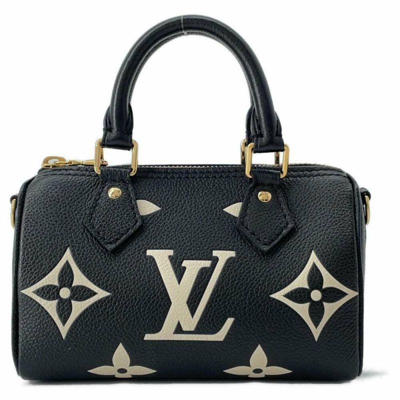 ルイヴィトン ハンドバッグ モノグラム・アンプラント ナノ・スピーディ M81456 2wayショルダーバッグ 黒