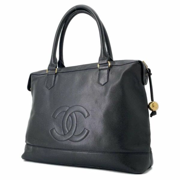 シャネル トートバッグ ココマーク キャビアスキン CHANEL バッグ ビジネスバッグ 黒